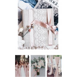 svadobný ružový samolepiaci fotoalbum s krajkou